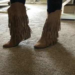Coconuts Fringe Suede Boots